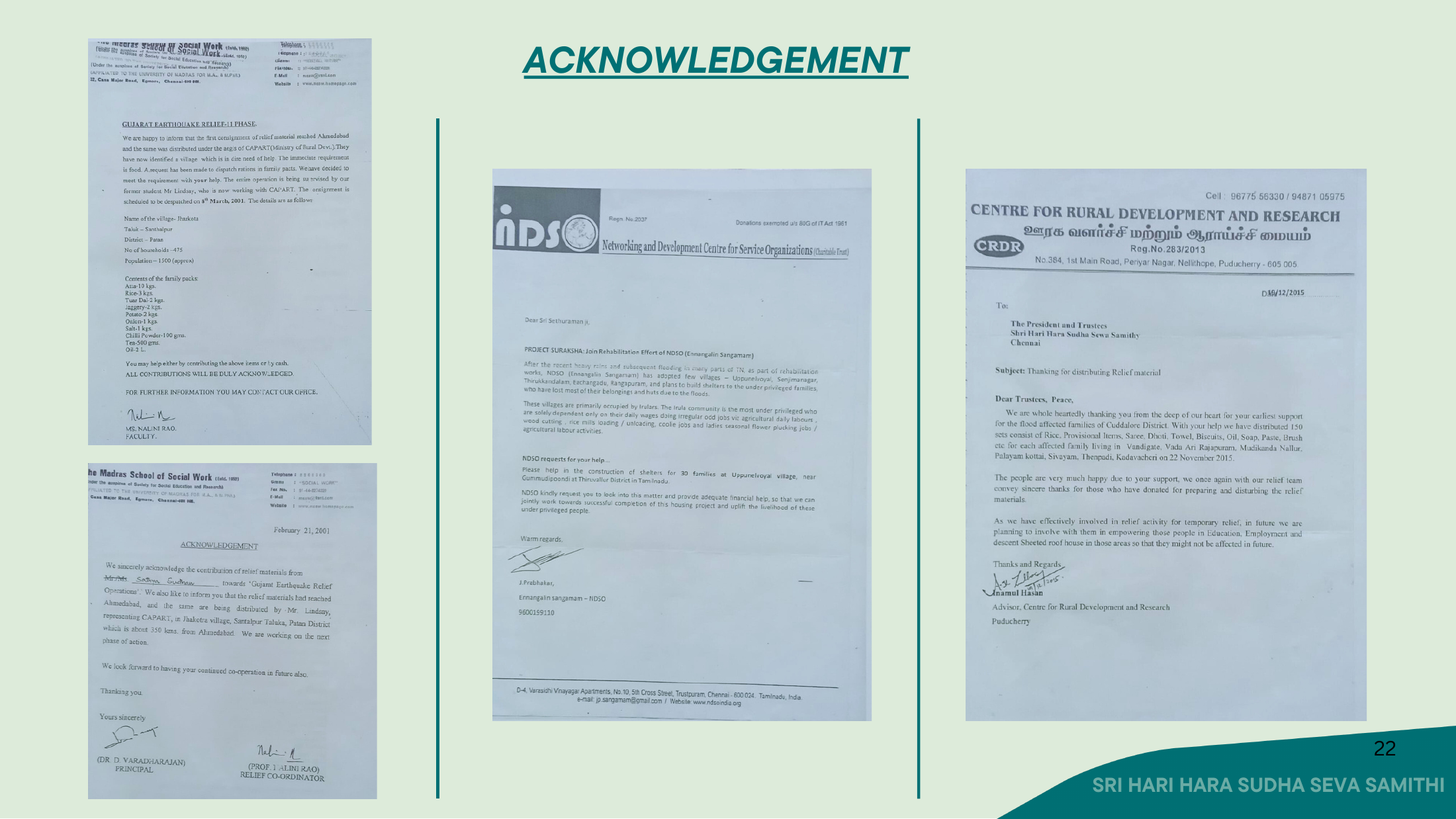 Acknowledgement β presentation page 22