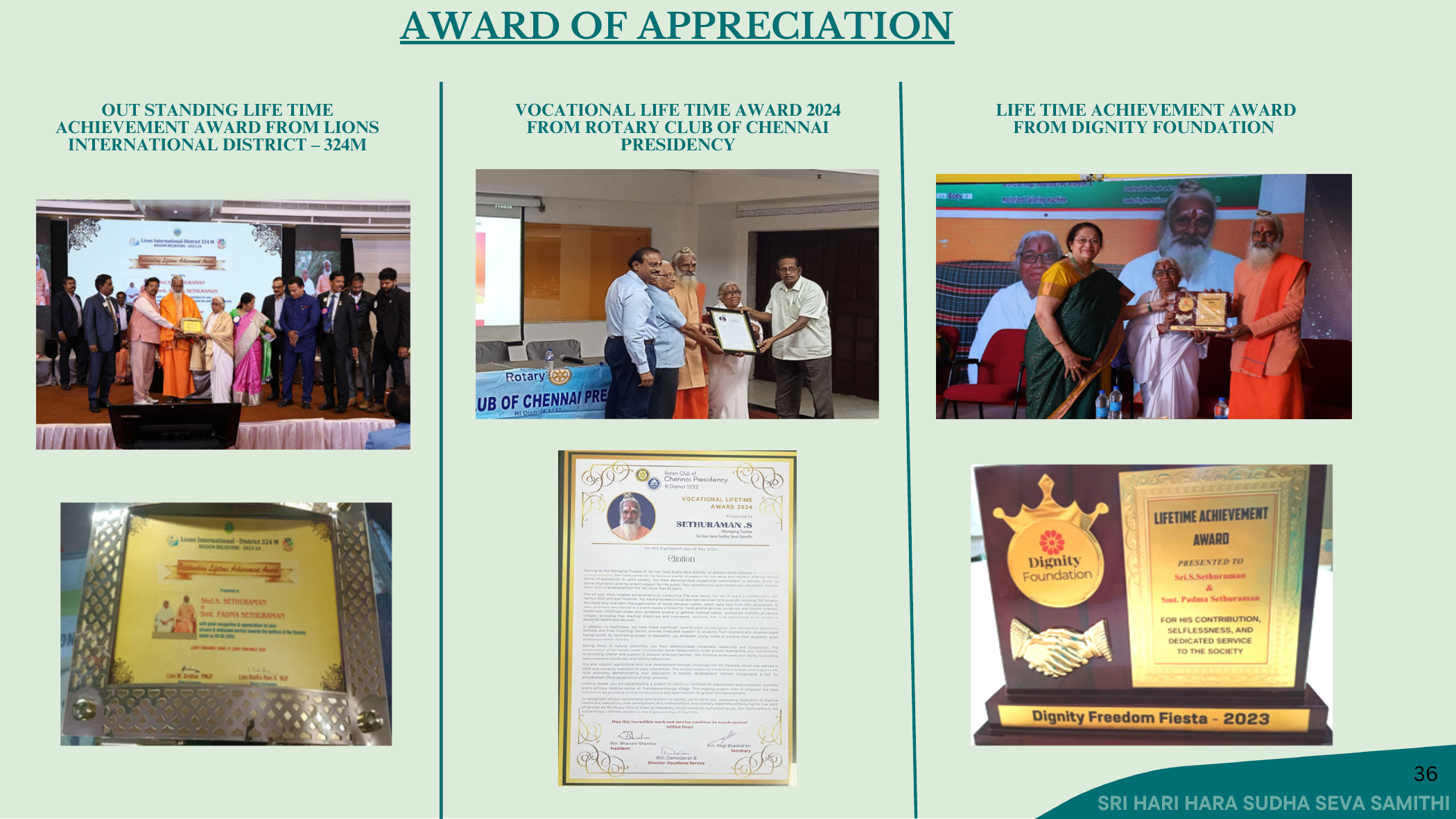 Award of Appreciation β presentation slide 36